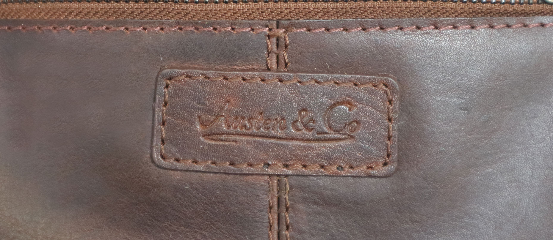Brown Body Bag Austen & Co Logo